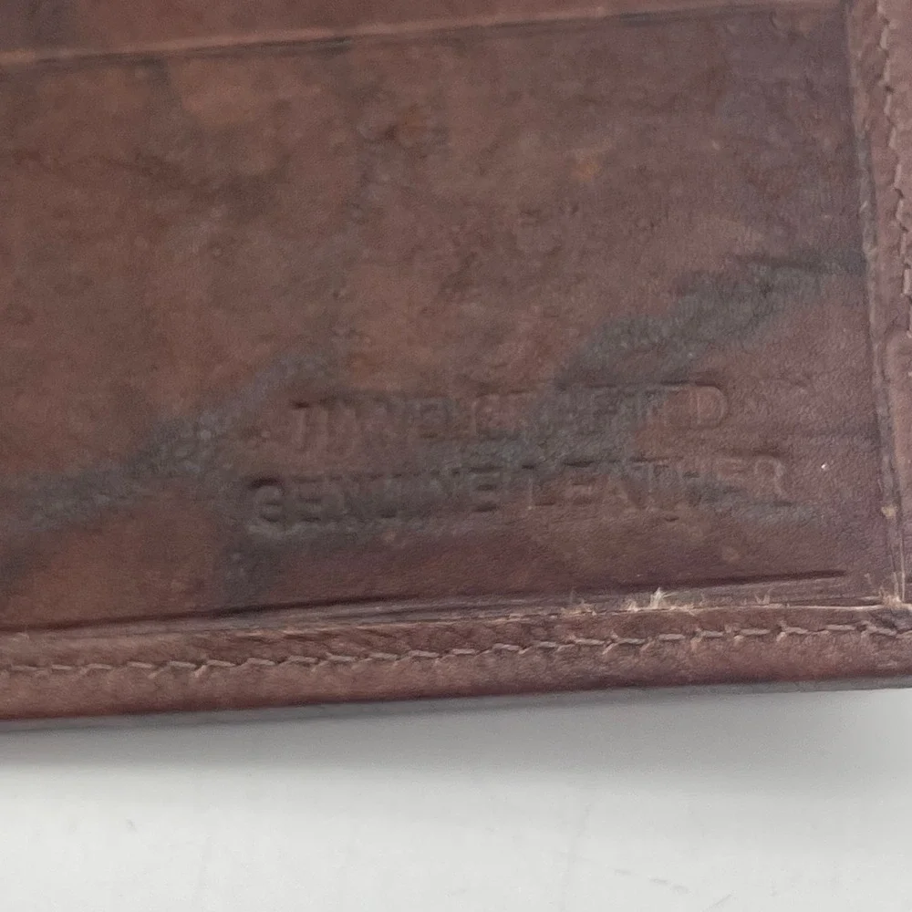 Handcrafted Genuine Leather Bifold Wallet Brown with ID Window Insert